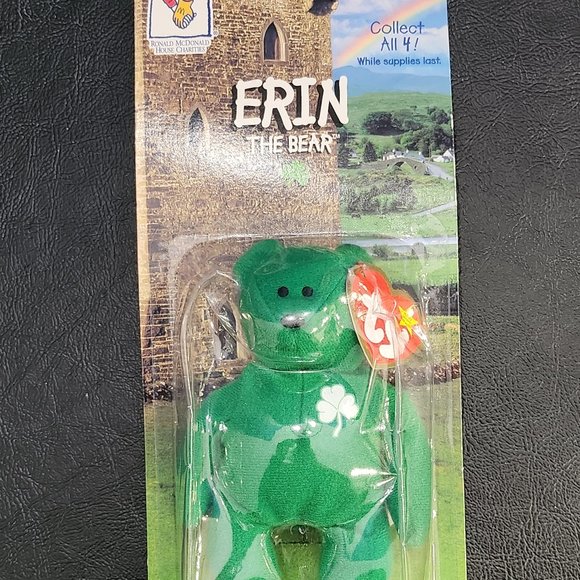 Ty Beanie Babies Complete Set (4) with Rare Tag Error 1999 McDonald's Erin Brita - Picture 2 of 10